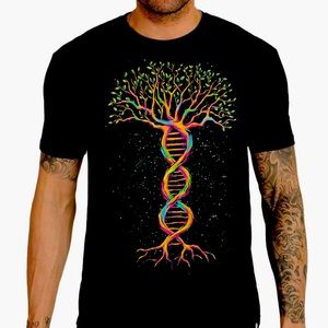 Tree Of LIFE! INTO THE AM - Artistic, DNA Nature Art, psychedelic tee shirt 🌳🪢